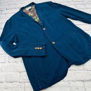 Five Four Mens Dark Blue Blazer Jacket Camo Lined Size 2XL Office Casual